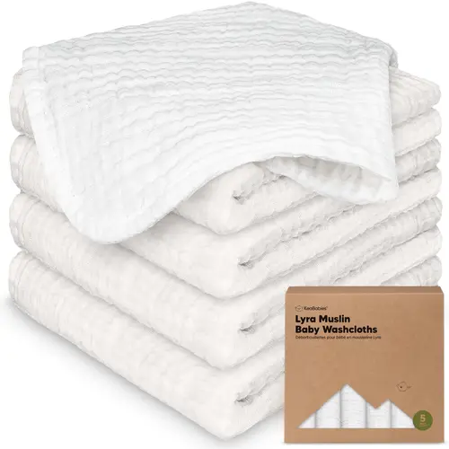 10-Pack Muslin Baby Washcloths for Newborn – 12x12" Soft Absorbent Organic Cotton Muslin Wash Cloths for Babies Girl, Boy, Infant, Toddlers, Kids Face Towel,Bath Essentials,Baby Burp Rags