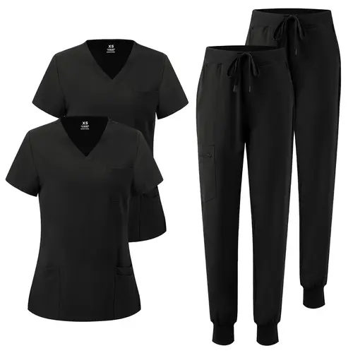 COZYFSCRUBS Luna Vital Set for Women 2-Piece Set - Stretch V-Neck Scrub Top & Jogger Pant with 8 Pockets COZYFIT #summervibes Workwear Uniforms Minimalist Clothes