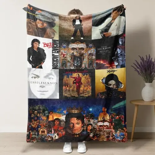 Michael Jackson King Of Pop Vintage Flannel Throw Blanket - Ultra Soft, Cozy Warm - for Bedroom, Couch, Travel - Perfect Gift for Pop Fans, Gifts for Him - Aesthetic Room Decor