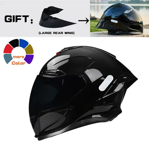 Nbtk Brand Full-Face Motorcycle Riding Helmet, A large tail fin is given as a gift.Abs Material with Eps Liner, Sunshade Lenses