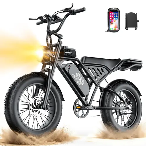 Pikabike S9 Electric Bike for Adults, 1500W Peak Electric Dirt Bike 36 MPH 65 Mile Range 48V 20AH Battery 20"×4.0" Fat Tires Electric Bike for Snow, Sand, Full Suspension, NFC & Password Unlock