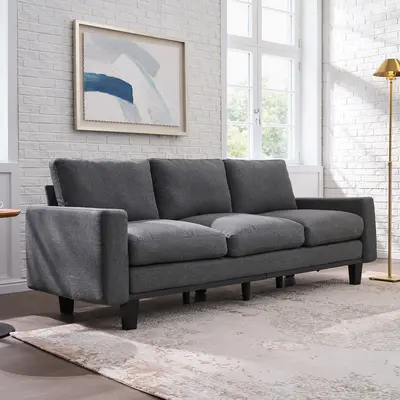 [DealsForYouDays][Summerwins] AMERLIFE 3 Seater Sofa with Deep Seat, Modern Fabric Couch for Living Room, Full Metal Support, Pet-Friendly Comfy Sofa, Standard Couch for Bedroom & Apartment