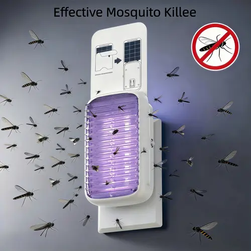 Household UV Mosquito Killer Lamp Plug-in Electric Shock Sticky Trap Dual Action Design Safe Chemical-Free Indoor Outdoor Use summerwins