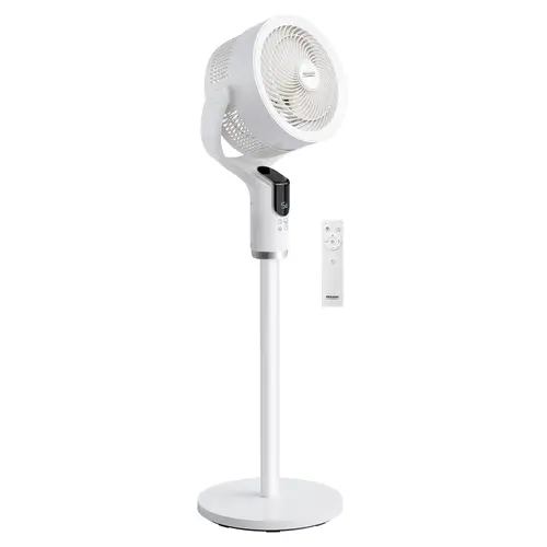 ROVSUN 43in Multifunction Cooling Fan for Bedroom Users, 90°+90° Omni-Directional Oscillating Air Circulator, 3-in-1 Pedestal-Tabletop Design with 3 Modes, 8 Speeds, 9H Timer, Remote, Adjustable Height, Digital Control
