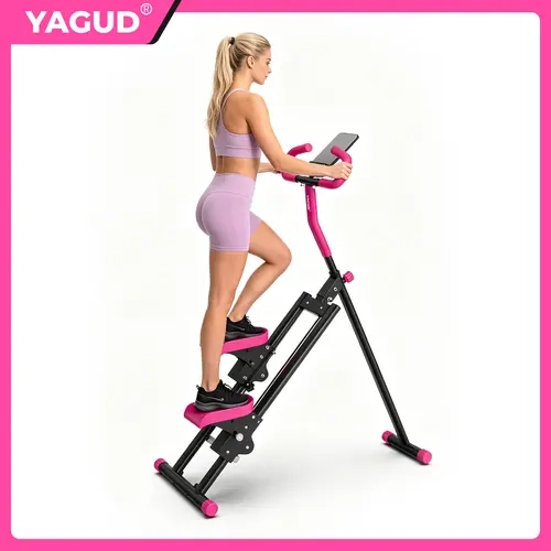 Yagud Fitness Stair Stepper w/ Handlebar, Extended Step Range Climber Machine for Legs & Core Workouts, Home GYM Equipment