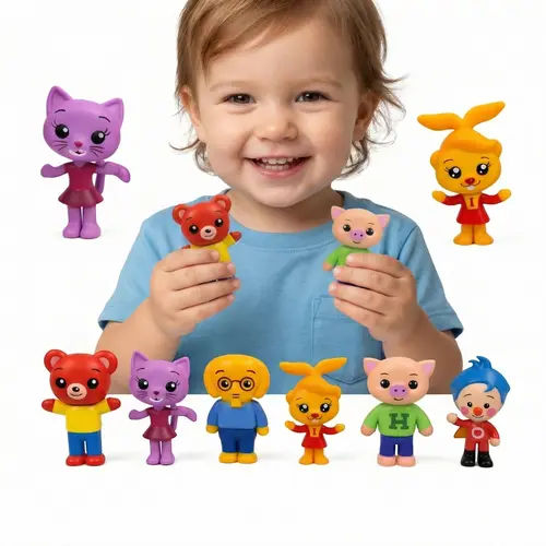 6 PCS Soft Vinyl Action Figures Set - Mini PVC Cute Clown & Animal Friends Collectibles, Unisex Funny Birthday Gift, Baby Shower Favors, Cupcake Toppers, Soft Vinyl Figure, Birthday Party