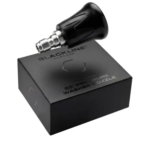 BLACKLINE Flow Series Stainless Steel Pressure Washer Tips 1 Pack - 25° Rubber Protected Nozzle, 0.3mm Soft Rinse Shower Nozzle, 1/4" Quick Connector, Built for Car Enthusiasts with Controlled Rinsing Performance
