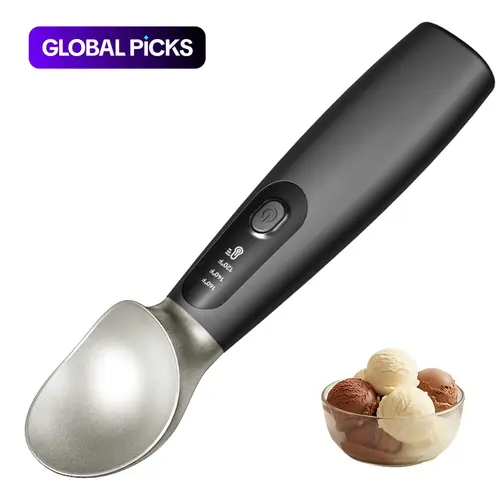 USB Rechargeable Electric Heated Ice Cream Scoop Spoon with Heating Function, Ideal Kitchen Gadget Ice Cream Spoons for Home Use #GLOBAL PICKS