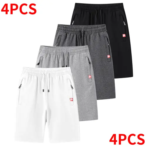 Men’s Casual Athletic Shorts - Breathable Poly, Fitted Cut, 4 Colors, Zipper Design, Athletic Look, Short Pants for Summer Beach Trips & Everyday Outdoor Outings