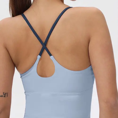 Women's Sports Bra with Fixed Padding, Patchwork Design, Elastic Fabric, Perfect for Yoga, Comfortable Sportswear, Yoga Activewear Workout Bra Training Bra