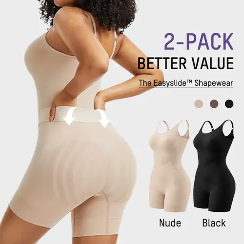 SHECURVE #Livestream 2 Piece Easyslide Bathroom Friendly Shapewear Tummy Control Butt Lifter Faja Back Pull Down Bodysuit Scruntch with Back Bone Support & Cotton Gusset for Women Postpartum Everyday #SummerVibes