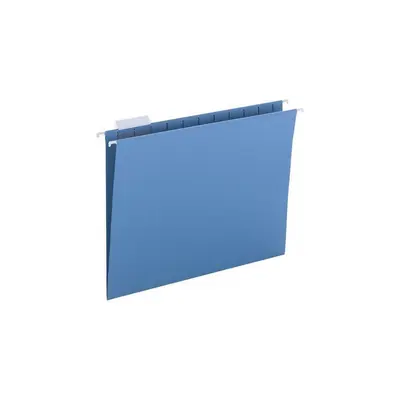 Business Source Hanging File Folders, Letter Size, Blue, 25/Box (BSN03176)