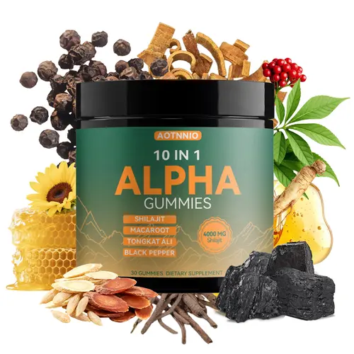 Alpha 10-in-1 Shilajit Gummies | Energy, Stamina and Focus | Ashwagandha, Tongkat Ali, Maca Zero Sugar