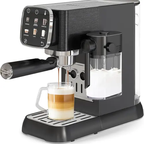 Garvee Espresso Machine Compact, 20 Bar Professional Espresso Machine with Milk Frother and Touchscreen, Espresso Coffee Machines with Adjustable Temperature,for Cappuccino, Latte