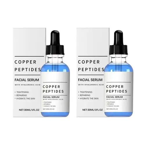 GHK-Cu Copper Peptide Serum with Hyaluronic Acid Facial Serum, Deep Moisturizing & Nourishing, Firming & Wrinkle Smoothing Fragrance-Free 30ml Daily Face Serum for All Skin Types | Men & Women, Cruelty-Free, Vegan Skincare Skin Repair Hydrating