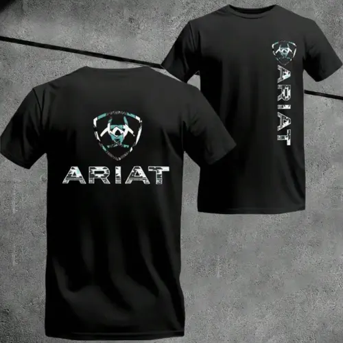 Men's Ariat Print Graphic T-Shirt, Casual Long Sleeve Top, Comfortable Fit for Daily Wear, Ideal for Home & Leisure Activities, Menswear