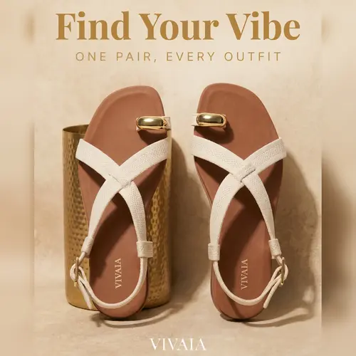 VIVAIA DEMI & DERORICE Women's Enhanced Arch Support Miami Square-Toe Casual Sandals - Adjustable Buckle Straps, Chic Sandals & Flip Flops, Travel Shoes for Vacations, Beach, Casual Women's Sandals