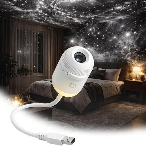 Multifunctional Portable Galaxy Starry Sky Night Light Projector - Sliding Projection Films, Adjustable Brightness, 0-5W, Even Illumination, 360° Rotating Design, USB-Powered for Car, Bedroom Decor (Adults, Kids)
