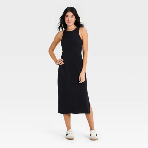 Women's Regular Fit Modal Ribbed Spandex Pullover Midi Dress with Bra - Sporty Chic Fashion Apparel, Women's Clothes for Everyday Sports & Outdoor Wear - All In Motion