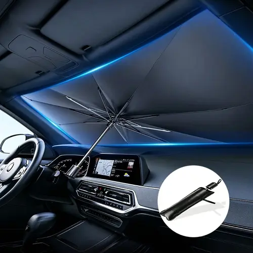 JOYTUTUS 55x31in 2026 Heat Reflective Front Window Automotive Sunshade - Heat Insulation, 99% Block, Universal Fit for Cars & SUVs, Car Privacy Curtain, Exterior Vehicle Summer Accessory