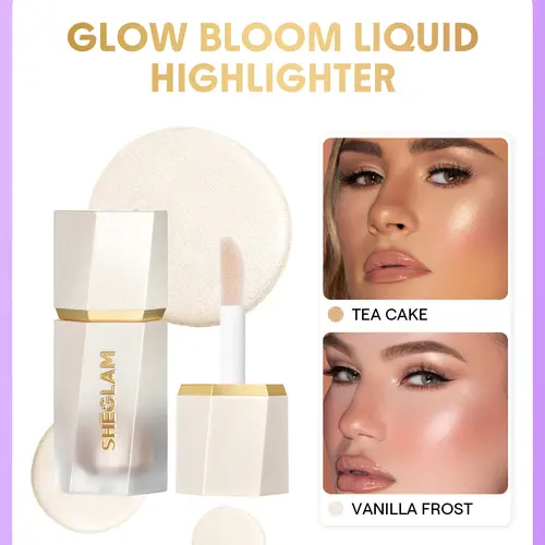 SHEGLAM Glow Bloom Liquid Highlighter Vanilla Frost Gel Cream Highlighter Shimmer Dewy Finish Long Wear Brightening Non-Caking Cosmetic