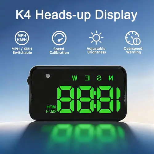 KUOWEIHUD Windshield Heads Up Display (Car HUD), Auto Accessories for Cars, Plug & Play USB, MPH/KMH Switch, Speed Calibration, Adjustable Brightness, Overspeed Alert, Large Font Display, TikTok Shop Spring Glow Up, Summer Vibes