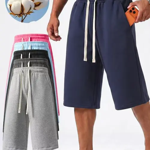 Men's Solid Pocket Waist Shorts, Lightweight Breathable Shorts, Casual Breathable Comfortable Shorts for Running Gym Workout, Men's Bottoms for All Seasons