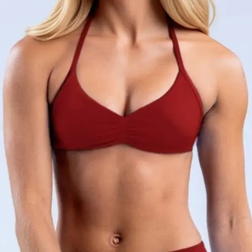 Women's Halter Bikini Top, Quick-Dry Backless Cutout Swim Top, Backless Swimwear