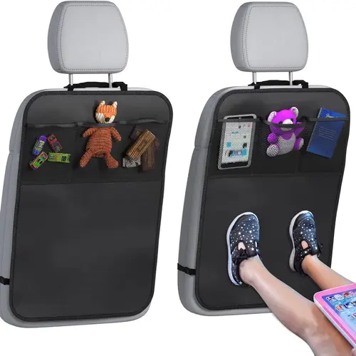 YXCY Back Seat Cover For Kids + 3 Pocket Storage Organizer,  X-Large Waterproof Kick Mats Backseat Protector, Car Seat Back Protectors For Vehicles To Protect From Dirt, Mud & Scratches Universal Car Accessories Universal Automotive Accessories toolupgrad