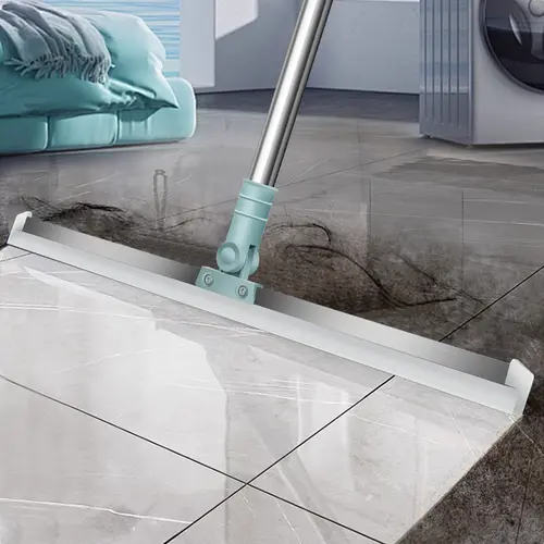 【JULIANG】Multi-functional silicone floor squeegee, magical silicone broom, 50cm squeegee head, telescopic adjustable rod from 68 to 100cm, suitable for pet hair, water, dust, tile and wood floors.