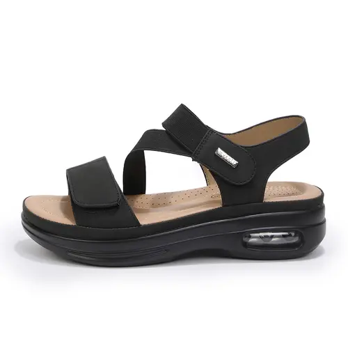 Women's Sandals, Comfortable Open Toe Wedges with Air Cushion and Ankle Strap, Summer Casual Walking Shoes for Women, Casual Beach Sandals, Platform Sandals tiktokshopbacktoschool,back to school,back to school haul