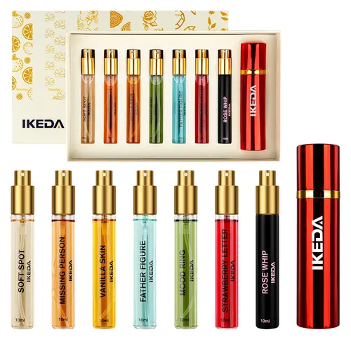 Ikeda Scents 7 Days of Moods EDP Perfume Set for Women - 7 Unique Elegant Floral Perfume Oil Scents, 10ml Each, 20% Concentration Long-Lasting, Mood-Based Fragrance Discovery Set for Outdoor Fun, Perfumes For Women, Women Perfumes