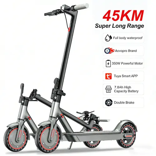 [Gift] Adult Electric Commuting Scooter - 350W Motor, 19 mph Top Speed, 22 mi Max Range, Smart APP Control, 8.5-in Solid Tires, Dual-Brake, Portable Folding Scooter for Teenagers