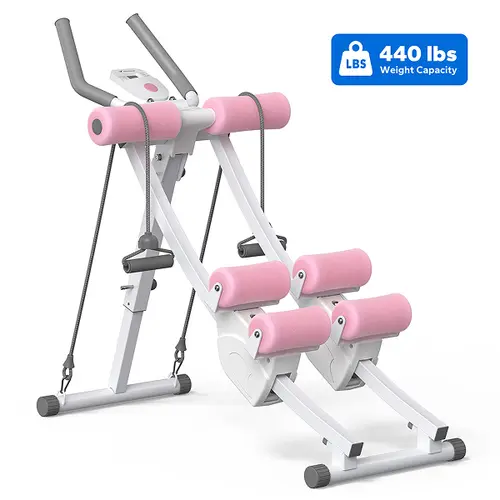 Merach Dual Track Adjustable Ab Trainer Machine with LCD Monitor,  Core & Waist Shaper at Home Gym for Women,  Foldable Exercise Machine for abs, Arm, Leg, Buttocks Shaper, Workout Equipment Summervibes