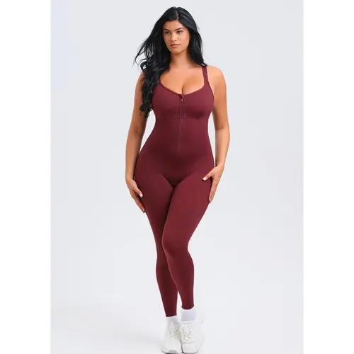 She's Waisted Contoured Compression Sweat-Boost SaunaSculpt Open-Back Activewear Jumpsuit - Athleisure, Workout Jumpsuit with Smooth Fabric, All-Day Adjustable Straps for Sports, Outdoor Activities