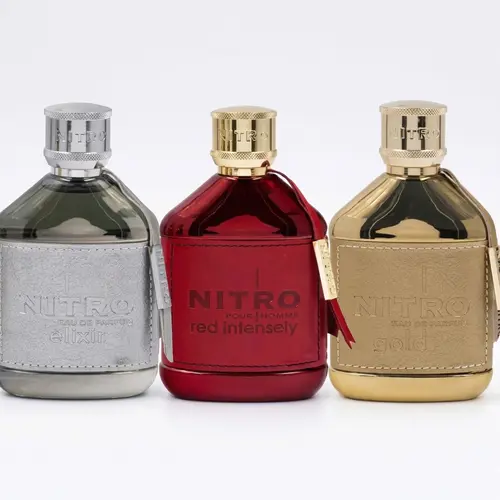 Dumont Nitro Elixir + Dumont Nitro Red Intensely + Dumont Nitro Gold For Men 3.4 Oz Extrait De Parfum Spray