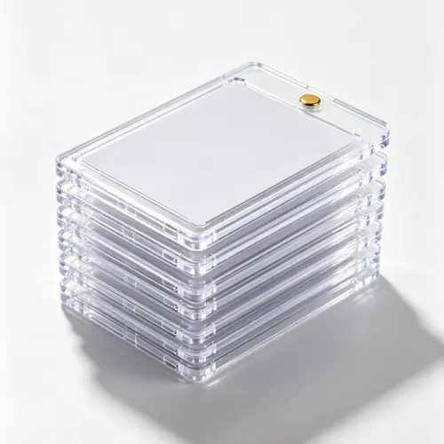 50ct Magnetic 1-Touch Hard Plastic Holder - 35pt UV-Protected Case for Sports, MTG, PKM Cards - Trading Card Storage for Standard Size, Prevents Bending & Cutting, Tcg Storage, Game Card Organizer, Trading Card Organizer