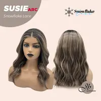JBEXTENSION 16 Inches Dark Hazelnut Pre-Cut Arc Snowflake Lace Frontlace Glueless Wig SUSIE SNOWFLAKE【BENDY EAR TABS】