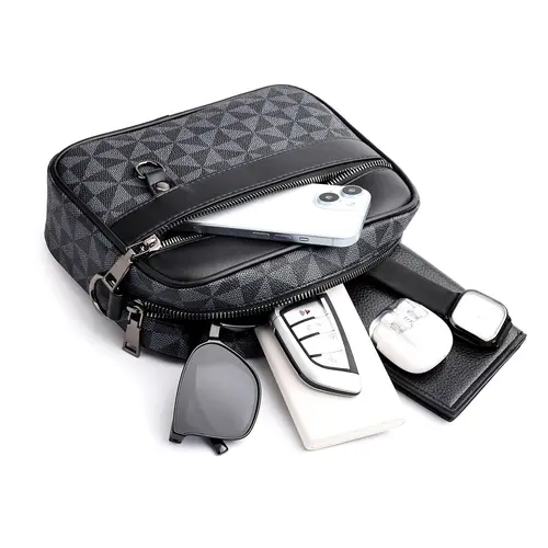 New Fashion Casual Shoulder Crossbody Bag, Men's Daily Commute Backpack, Horizontal Phone Storage Small Bag, Stylish and Practical, Zippered Sling Bag, Fashionable Crossbody Bag, Commuter Crossbody Bag, Commuting Shoulder Bag, Casual Crossbody Bags