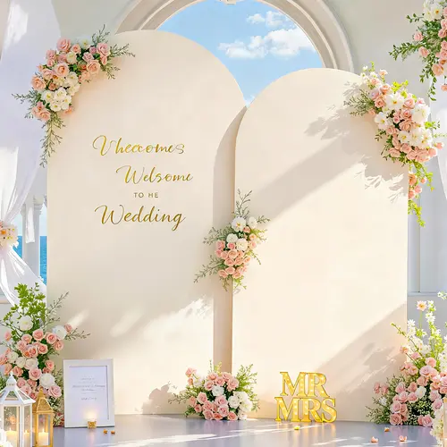 Arch Backdrop Cover 2 Set - 7.2&6 FT Arch Backdrop Cover Spandex Wedding Arch Stand Covers for Birthday Party Holiday Parties Baby Shower Girls Bridal Shower Balloon Arch Covers Stretchy Backdrop Background  No Stand Included Summerwins Father's Day summe