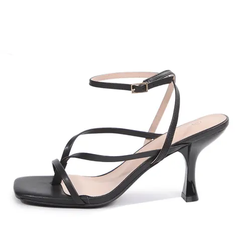 Mysoft Women's Strappy Square Toe Kitten Heel Sandals - Summer Comfort Thong Lace-Up Slingback Dress Shoes, Low Heel Footwear for Party, MothersDay Essentials, Easy All Day Summervibes, Strappy Kitten Heels, Low Heel, Easy All Day