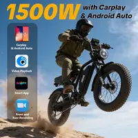 【HiEHA】All Terrain Electric E-Bike with CarPlay & Android Auto, Front & Backup Cameras, Smart App, 1500W Peak Power, 34MPH Max Speed, 40-70 Miles Range, Full Suspension, 20"×4.0" Fat Tires, 48V 15AH Removable Battery, UL2849 Certified, Led Light