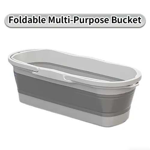 Collapsible Rectangular Cleaning Bucket with Handle, Leak‑Proof Wear‑Resistant Portable Foldable Storage Tub for Mopping Floors, Household & Outdoor Multi‑Use