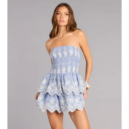 Sweet Breeze Eyelet Mini Dress