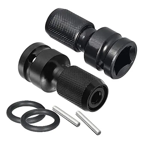 Makryn Hex Ratchet Socket Adapter, 1/2 in Square Drive to 1/4 in Hex Converter, Impact Air/Electric Wrench Accessory, 1pc or 2pc Options