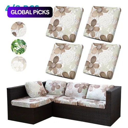 Floral Leaf Elastic Print Sofa Cushion Covers Set, Multiple Prints Available, Washable Furniture Protector, Polyester Couch Protector, Suitable for Home Decor and Pets