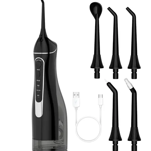 SEGRASS Cordless Portable Electric Water Flosser - 300ML Adjustable Oral Irrigator for Gum Health, Ergonomic Handle, Cleansing Nozzle, 4 Modes, Waterproof Rechargeable Plaque Remover, Braces-Friendly Mini Toiletry for Purse & Travel