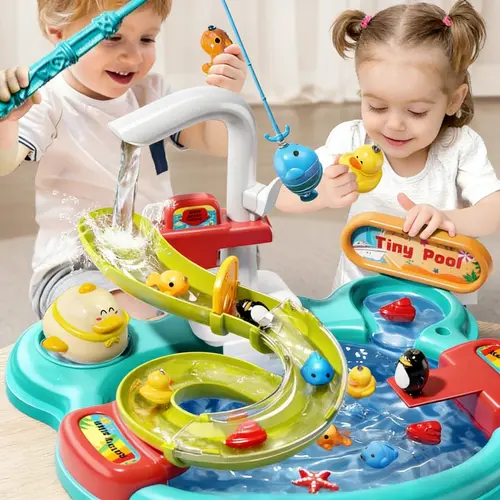 NIRVIXEN Play Sink with Running Water, Pretend Play Kitchen Sink with Upgraded Electric Faucet, Realistic play set learning cookingset Plastic Toy Outdoorfu, Summervibes tiktokshopspringglowup,summervibes