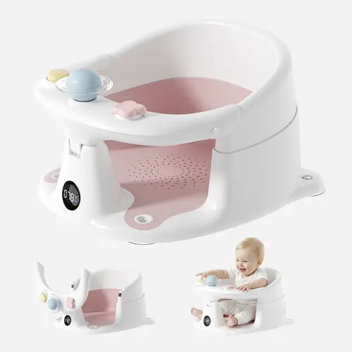 BabyBond Foldable Toddler Bath Seat for 6+ Months - Tub Baby Seat with Built-in Thermometer, Strong Suction Cups, Sensory Toys, Non-Slip Comfort for Sitting-Up Infants, Mothersdaygift, #Summervibes sohochic, Comfortable, Tub Baby & Bath Seats
