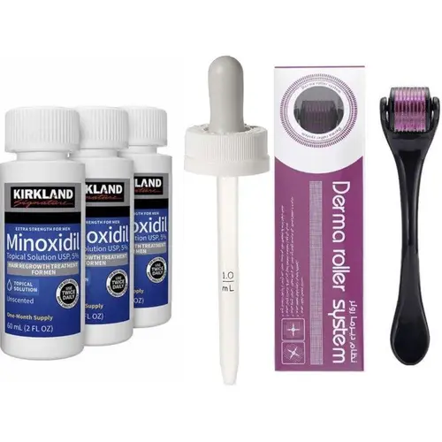 Kirkland Signature 5% Minoxidil Topical Liquid for Men, 6-Month Supply with Dropper Applicator, Male Haircare Anti-Thinning Hair Loss Treatment, Daily Beauty Routine Enhancer for Visibly Thicker Hair